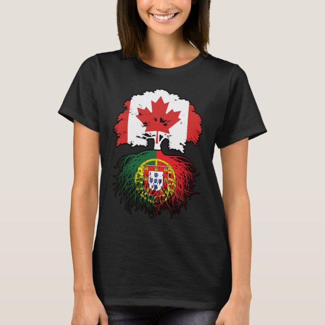 Portugal Portuguese Canadian Canada Tree Roots T-Shirt (Vorderseite)