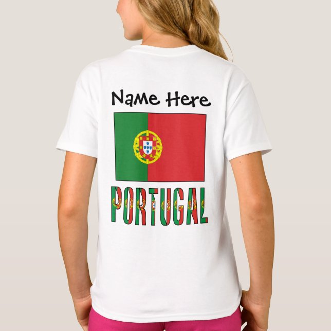 Portugal Portuguese Flag Personalized T-Shirt (Rückseite)