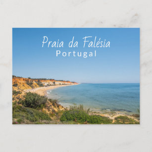 Portugal Praia da Falesia auf der Algarve Reise Postkarte