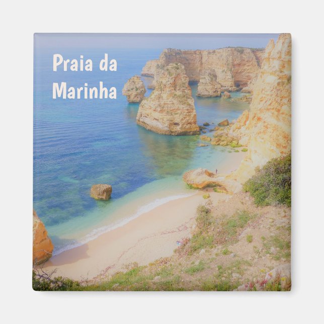 Portugal Praia da Marinha im Souvenir der Algarve Magnet (Vorne)
