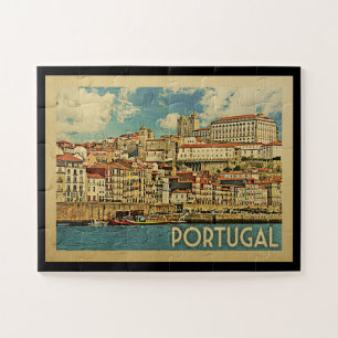 Portugal-Puzzle im Stil vintage Reise Puzzle