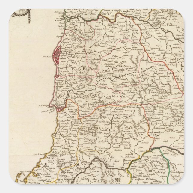 Portugal Quadratischer Aufkleber (Vorderseite)