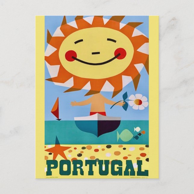 Portugal Reiseplakat Postkarte (Vorderseite)