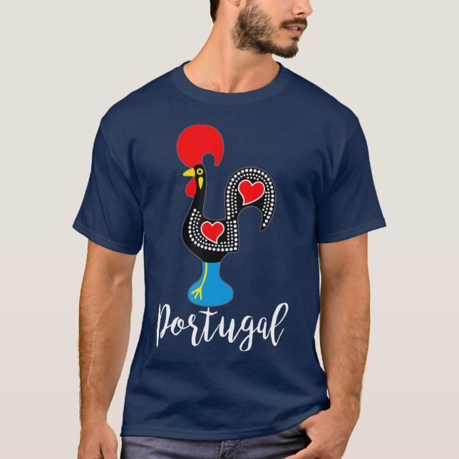 Portugal Rooster Portugal Galo de Barcelos T-Shirt (Vorderseite)