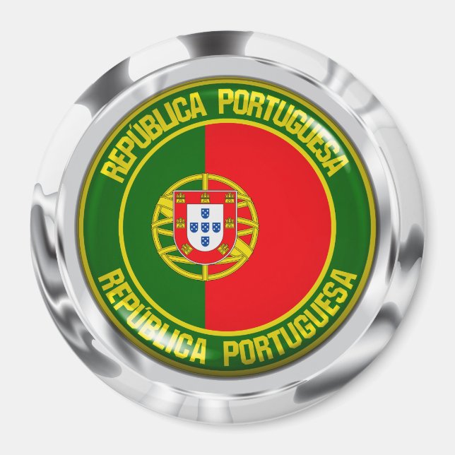 Portugal Runde Emblem Magnet (Vorne)