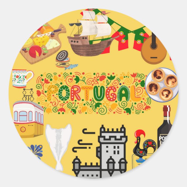 Portugal Runder Aufkleber (Vorderseite)