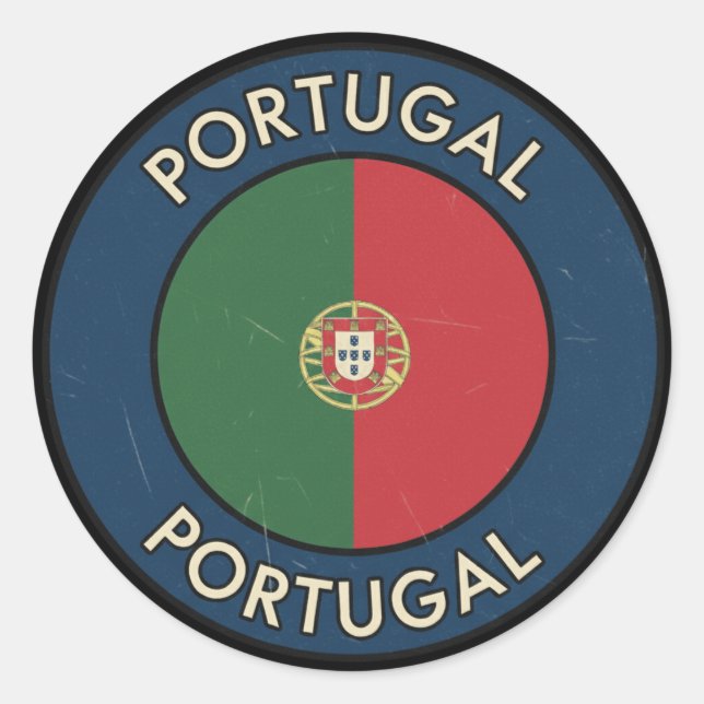 Portugal Runder Aufkleber (Vorderseite)