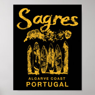 Portugal Sagres Surfen Retro  Poster