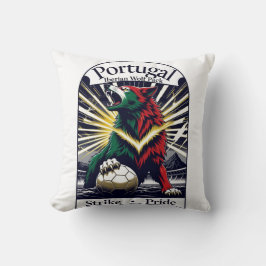 Portugal Soccer Iberian Wolf, National Pride Gift Kissen