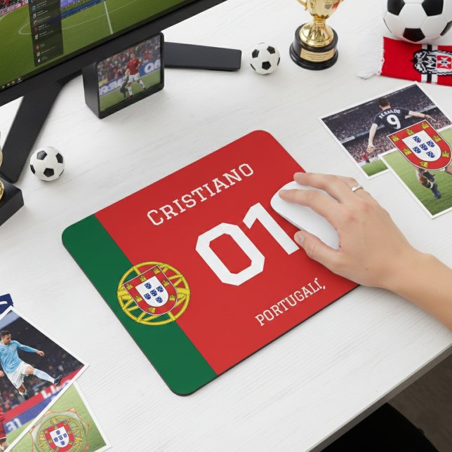 Portugal Soccer Legend Custom Name Desk Mat  Mousepad (Von Creator hochgeladen)