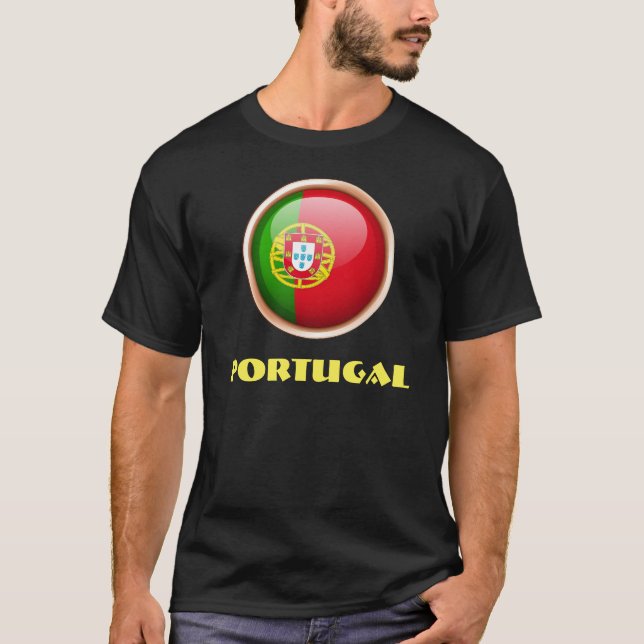 PORTUGAL Special Anpassbares Schwarz T-Shirt (Vorderseite)