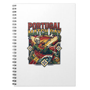 Portugal Spieltag Skelett Stürmer Nationen Land Notizblock