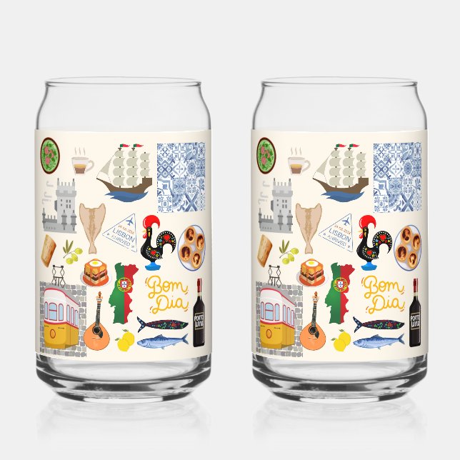 Portugal Symbole für Reisende Dosenglas (Vorderseite)