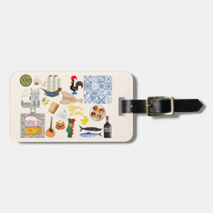 Portugal Symbole für Reisende Gepäckanhänger