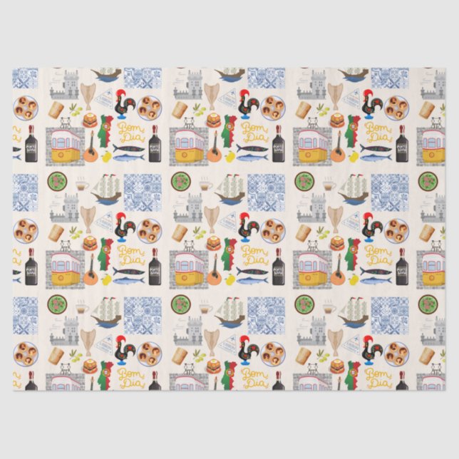 Portugal Symbole für Reisende Seidenpapier (Vorderseite)