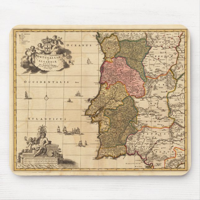 Portugal u. Algarv*e Karte Mousepad (Vorne)