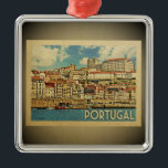 Portugal Vintage Travel Ornament<br><div class="desc">Ein cooler,  Vintager Stil in Portugal mit einer wunderschönen Ozeanszene Madeiras.</div>