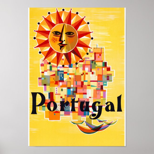 Portugal Vintage Travel Poster wiederhergestellt (Vorne)