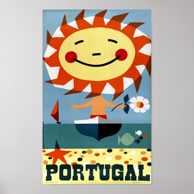 Portugal Vintage Travel Poster wiederhergestellt (Vorne)