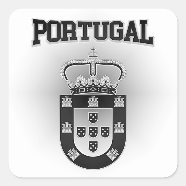 Portugal-Wappen Quadratischer Aufkleber (Vorderseite)