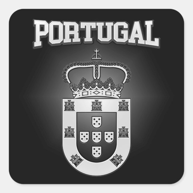 Portugal-Wappen Quadratischer Aufkleber (Vorderseite)