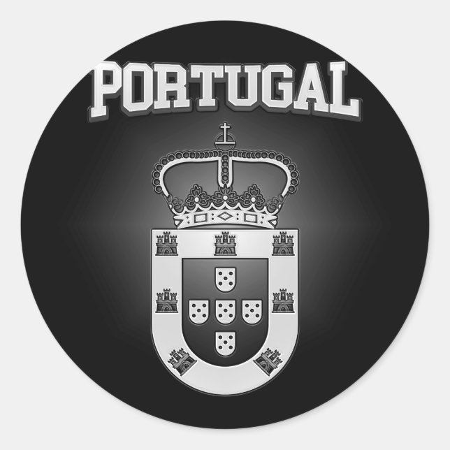 Portugal-Wappen Runder Aufkleber (Vorderseite)