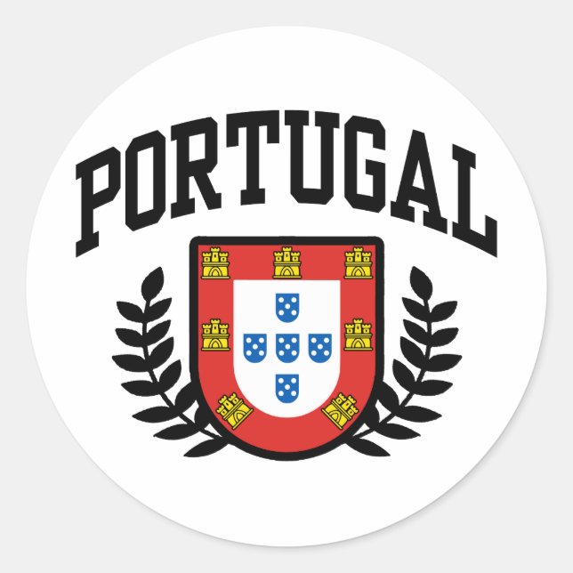 Portugal-Wappen Runder Aufkleber (Vorderseite)
