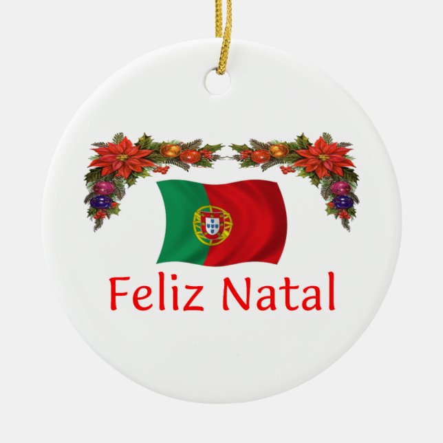 Portugal-Weihnachten Keramikornament (Vorne)