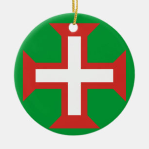 PORTUGAL*-, Weihnachtsverzierungs-Kreuz Keramik Ornament