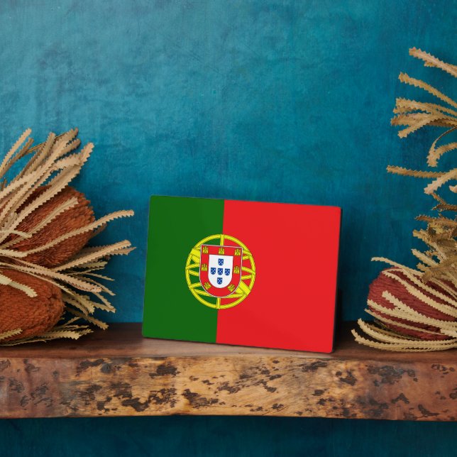 Portugese Flagge Fotoplatte (Seite)