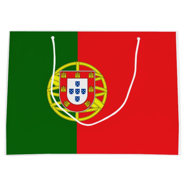Portugese Flagge Große Geschenktüte (Vorderseite)