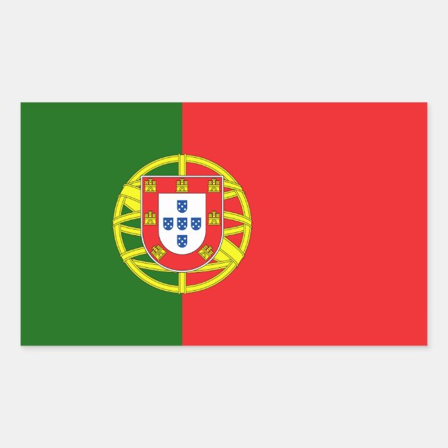 Portugese Flagge Rechteckiger Aufkleber (Vorderseite)