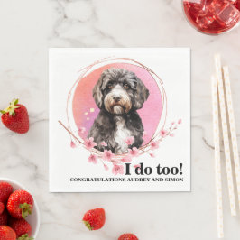 Portugese Wasserhund Hochzeit Napkins mit Foto Serviette