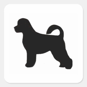 portugese Wasserhund silhouette.png Quadratischer Aufkleber