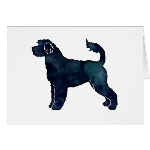 Portugese Wasserhunde Silhouette Card