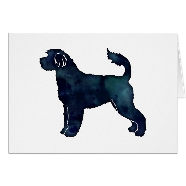 Portugese Wasserhunde Silhouette Card (Vorderseite (Horizontal))