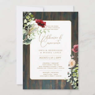 Portugeuse   Casamento Flores Folclóricas Rústica Einladung