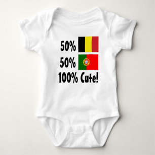 Portugiese 100% 50% Belgier-50% niedlich Baby Strampler