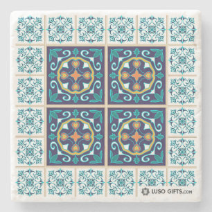 Portugiese Azulejo Fliesen-Marmor-Untersetzer Steinuntersetzer