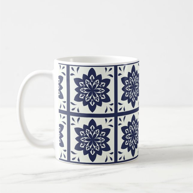 Portugiese Azulejos deckt Muster-Tasse mit Ziegeln Tasse (Links)