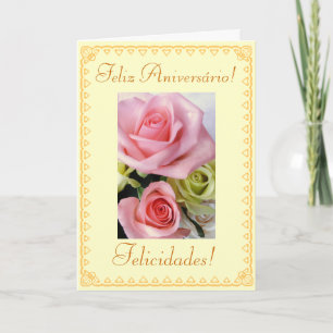 Portugiese: Birthday flowers Karte