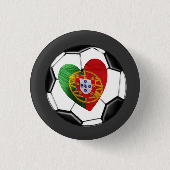 Portugiese: Buttonflagge u. -herz Button (Vorderseite)