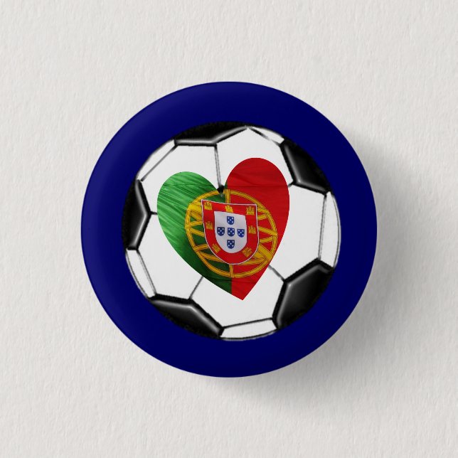 Portugiese: Flagge u. Herz Button (Vorderseite)