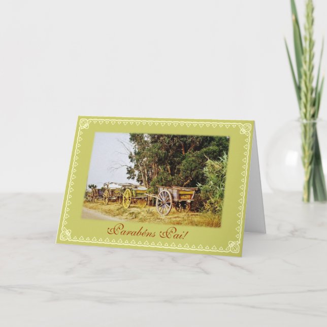 Portugiese: Parabéns Pai/des Vaters Geburtstag Karte (Vorderseite)