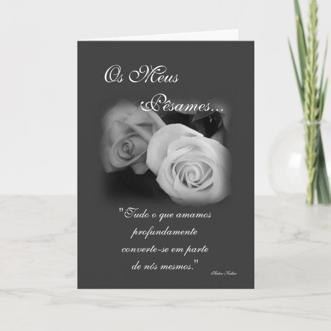 Portugiese: Pesames ein preto e branco Karte (Vorderseite)