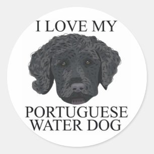 PORTUGIESE WASSER HUND Liebe! Runder Aufkleber