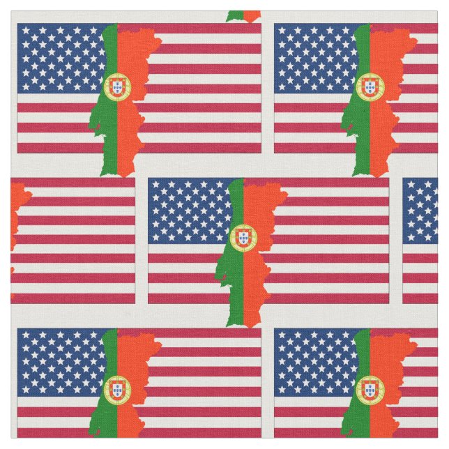PORTUGIESISCH-AMERIKANISCHE Flag-Karte Stoff (Nahaufnahme)