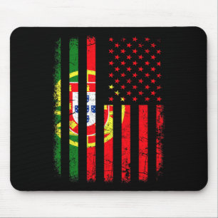 Portugiesisch Amerikanische Flagge Portugal Amerik Mousepad
