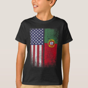 Portugiesisch Amerikanische Flagge Portugal USA Fü T-Shirt