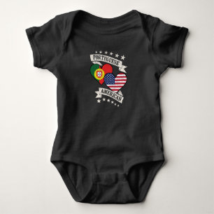Portugiesisch-amerikanische Herzflaggen Portugal A Baby Strampler